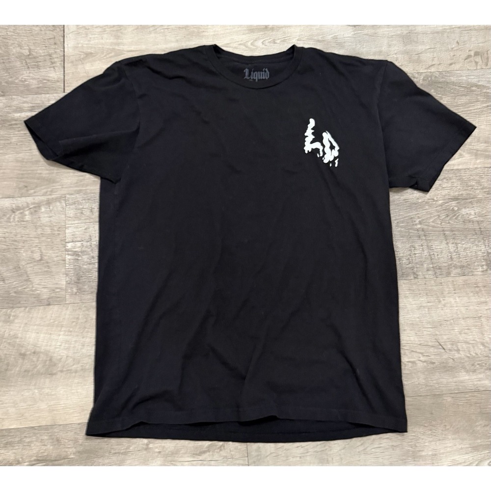 Liquid Death Mens XL‎ Shirt Black Short Sleeve Shirt Hydrate Logo Skull Water